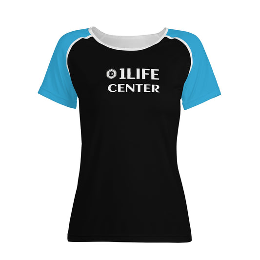 Women Snug T-shirt (Black and Aqua)