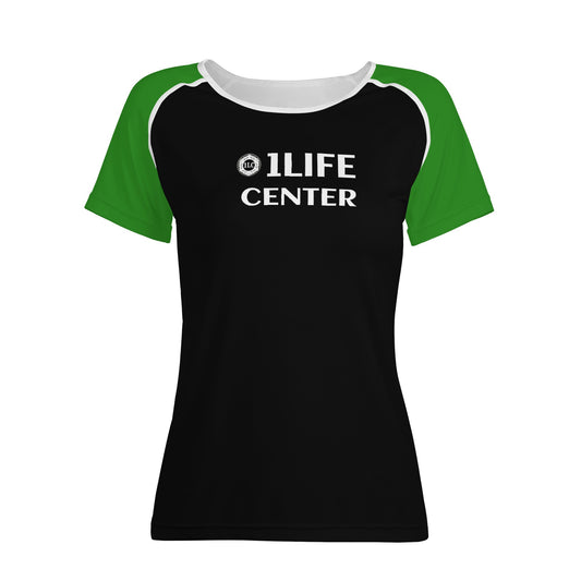 Women Snug T-shirt (Black and Green)