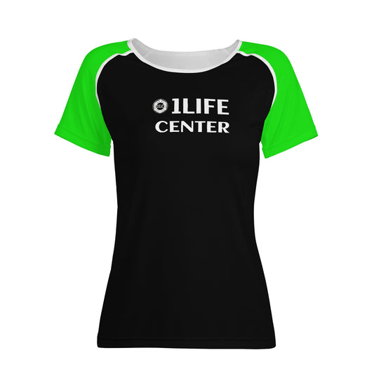Women Snug T-shirt (Black and Lime)