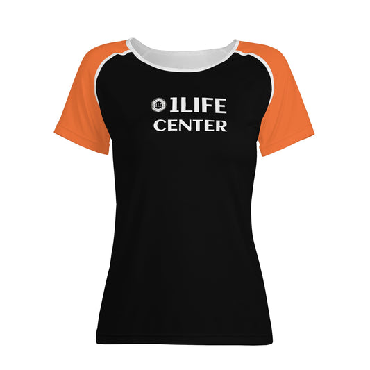 Women Snug T-shirt (Black and Orange)