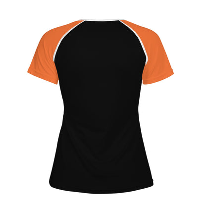 Women Snug T-shirt (Black and Orange)