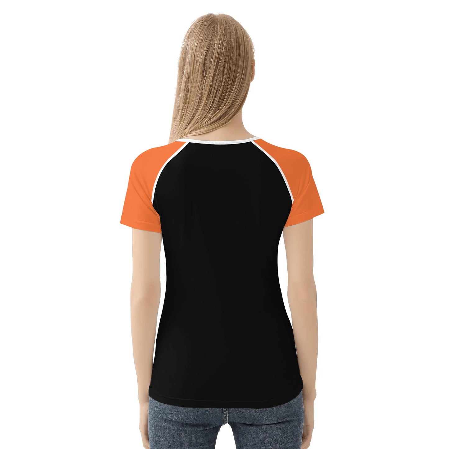 Women Snug T-shirt (Black and Orange)