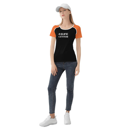 Women Snug T-shirt (Black and Orange)