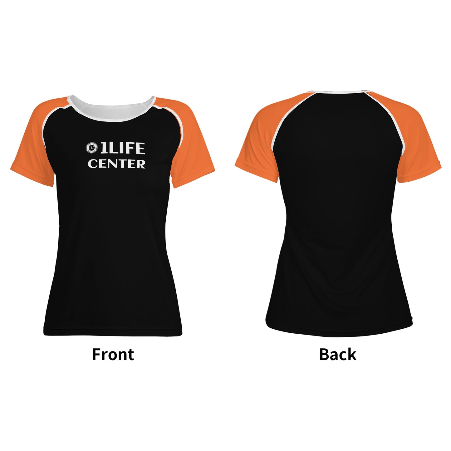 Women Snug T-shirt (Black and Orange)