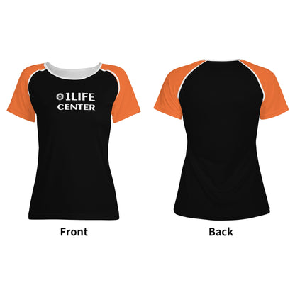 Women Snug T-shirt (Black and Orange)