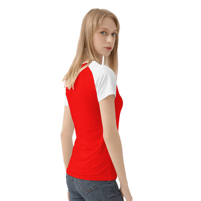 Women Snug T-shirt (Red and White)