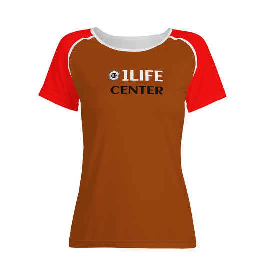Women Snug T-shirt (Brown and Red)