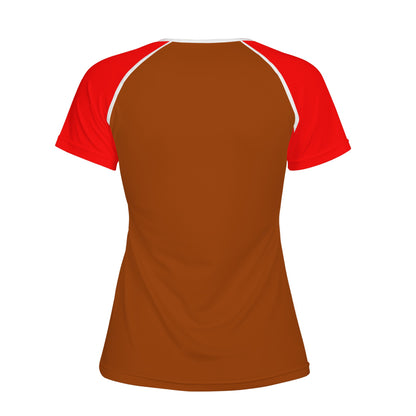 Women Snug T-shirt (Brown and Red)