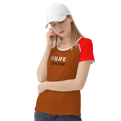 Women Snug T-shirt (Brown and Red)
