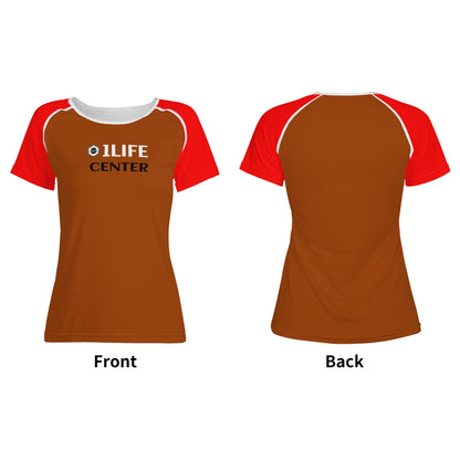 Women Snug T-shirt (Brown and Red)