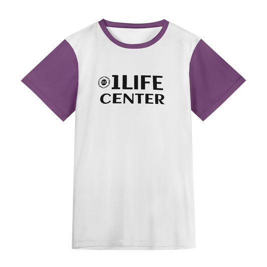 Adult Short Sleeve Tshirt (White and Purple)