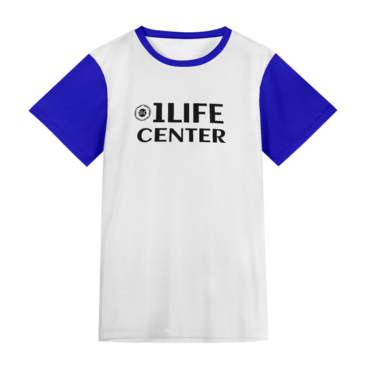 Adult Short Sleeve Tshirt (White and Blue)