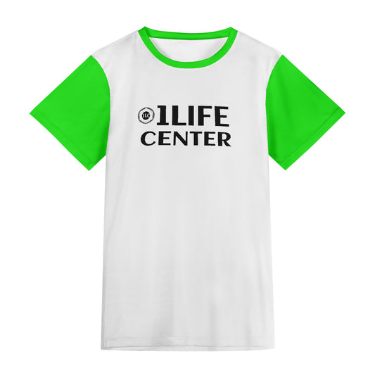 Adult Short Sleeve Tshirt (White and Lime)