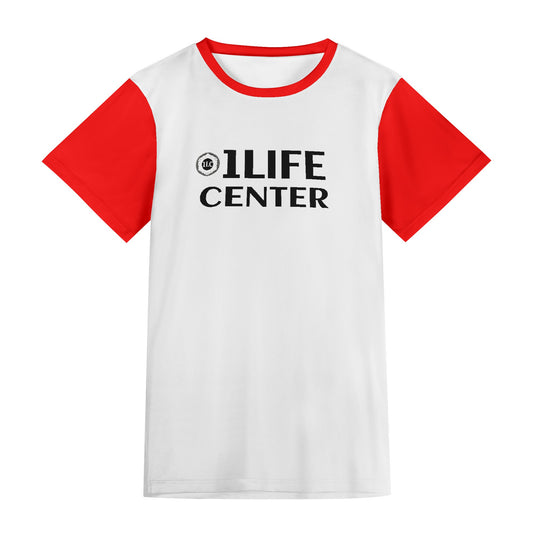 Adult Short Sleeve Tshirt (White and Red)