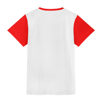 Adult Short Sleeve Tshirt (White and Red)