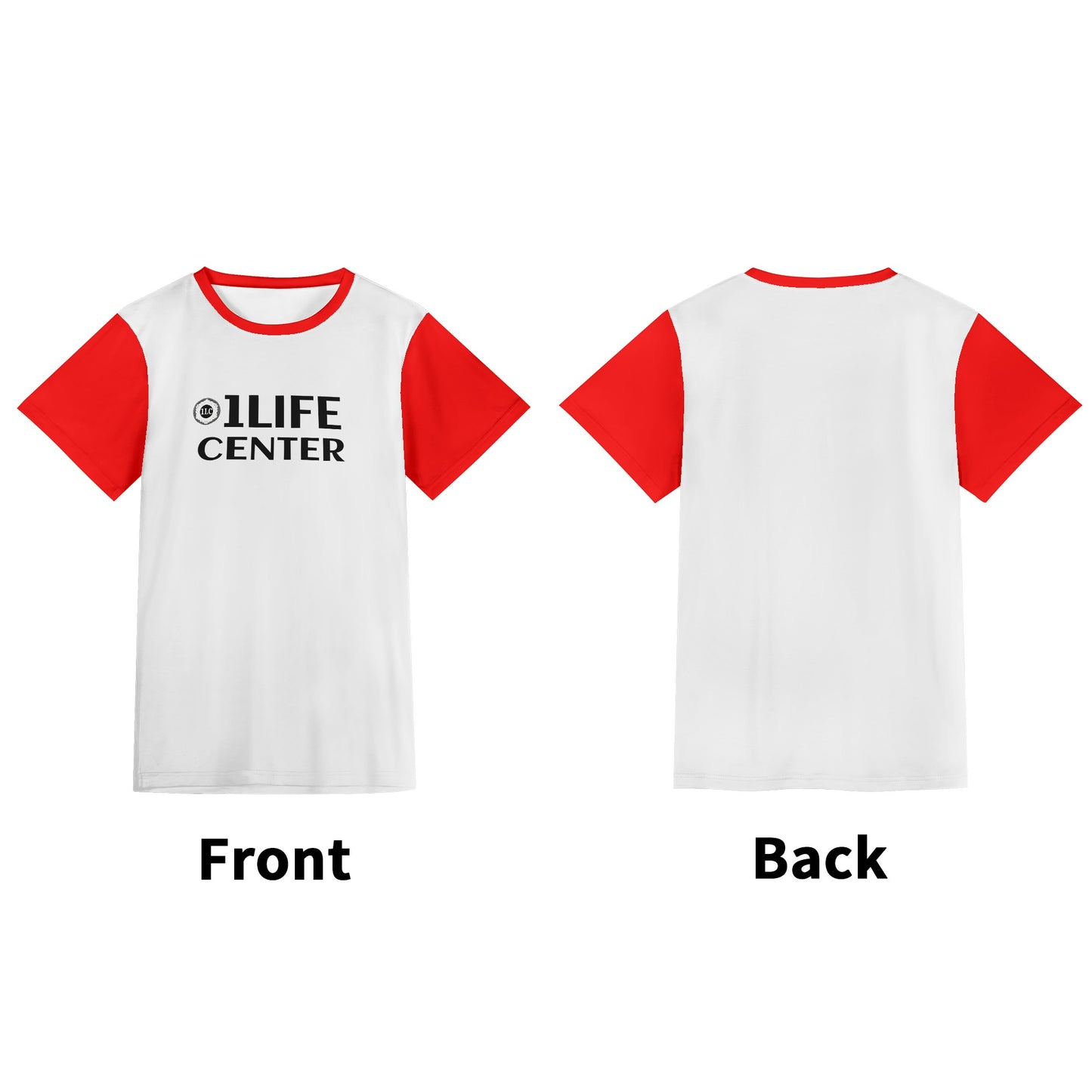 Adult Short Sleeve Tshirt (White and Red)