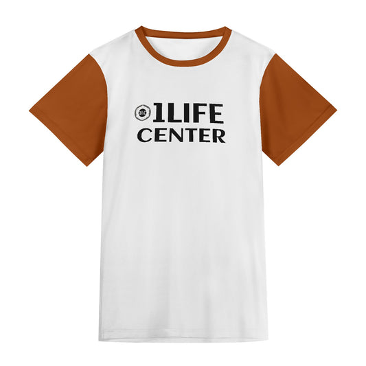 Adult Short Sleeve Tshirt (White and Brown)