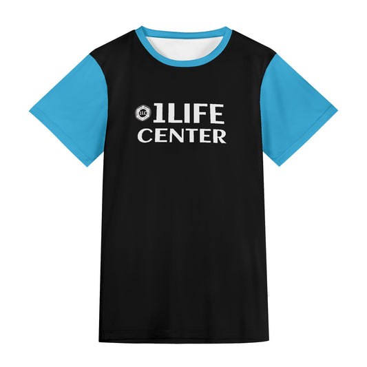 Adult Short Sleeve Tshirt (Black and Aqua)
