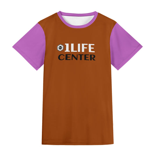Adult Short Sleeve Tshirt (Brown and Pink)
