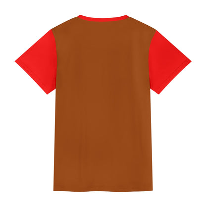 Adult Short Sleeve Tshirt (Brown and Red)