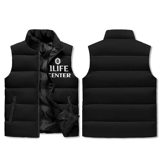 Lightweight Zip Up Puffer Vest (Black)
