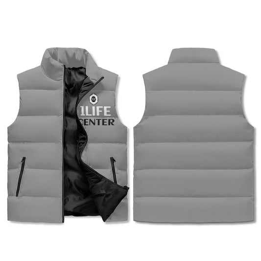 Lightweight Zip Up Puffer Vest (Grey)
