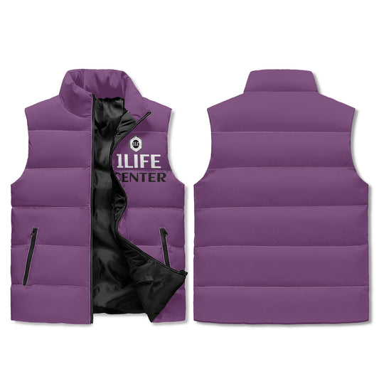 Lightweight Zip Up Puffer Vest (Purple)