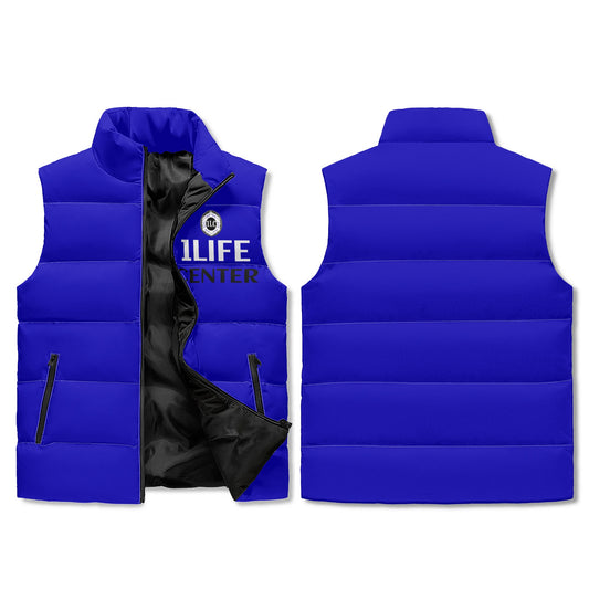 Lightweight Zip Up Puffer Vest (Blue)