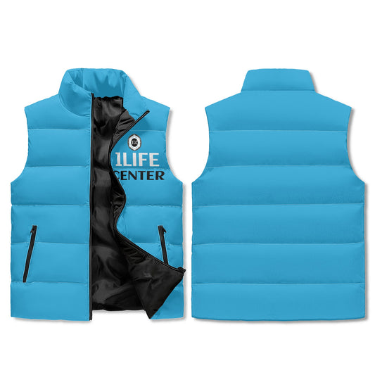 Lightweight Zip Up Puffer Vest (Aqua)