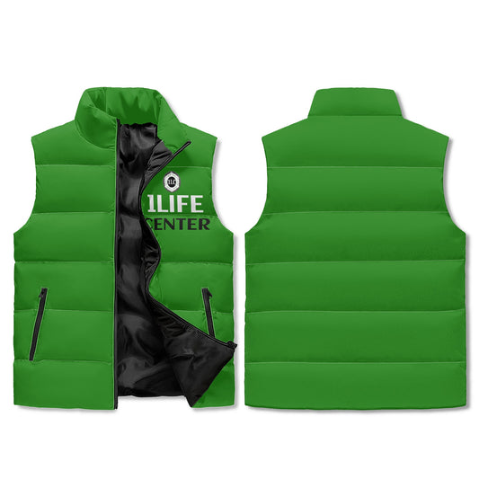 Lightweight Zip Up Puffer Vest (Green)