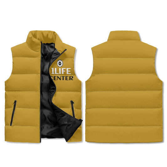 Lightweight Zip Up Puffer Vest (Gold)