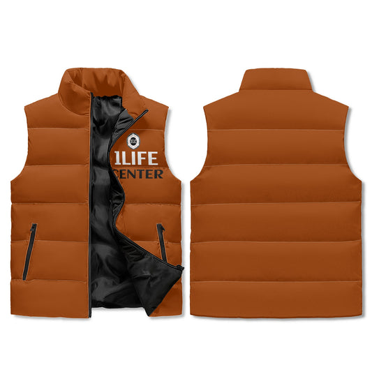 Lightweight Zip Up Puffer Vest (Brown)
