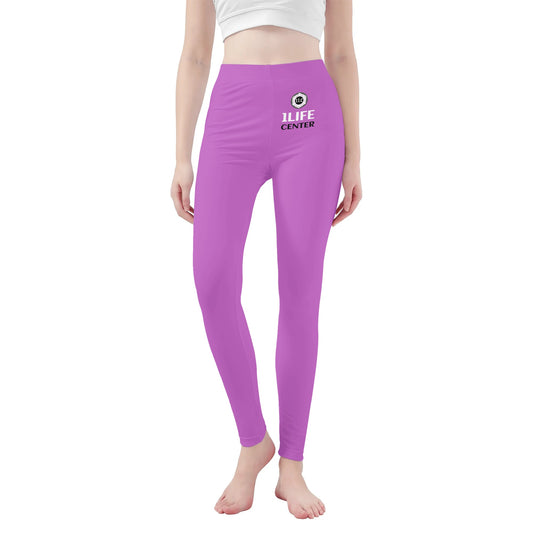 Women Long Soft Fitness Leggings (Pink)
