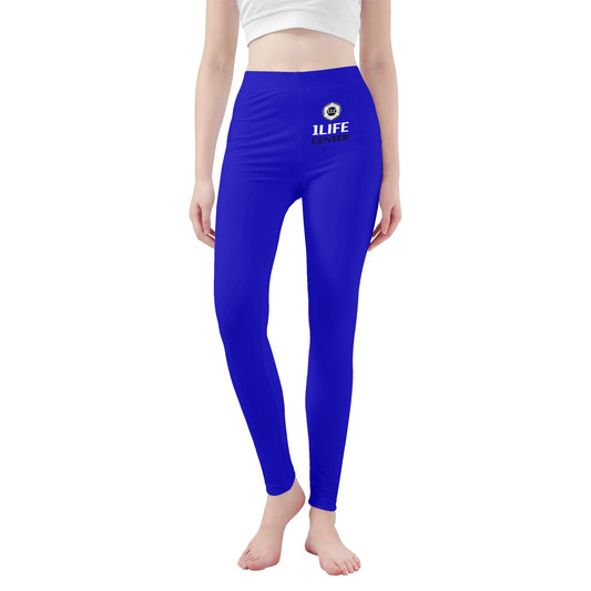 Women Long Soft Fitness Leggings (Blue)