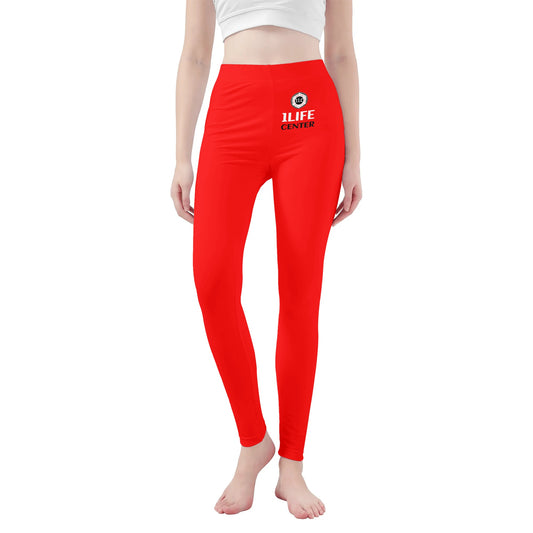 Women Long Soft Fitness Leggings (Red)