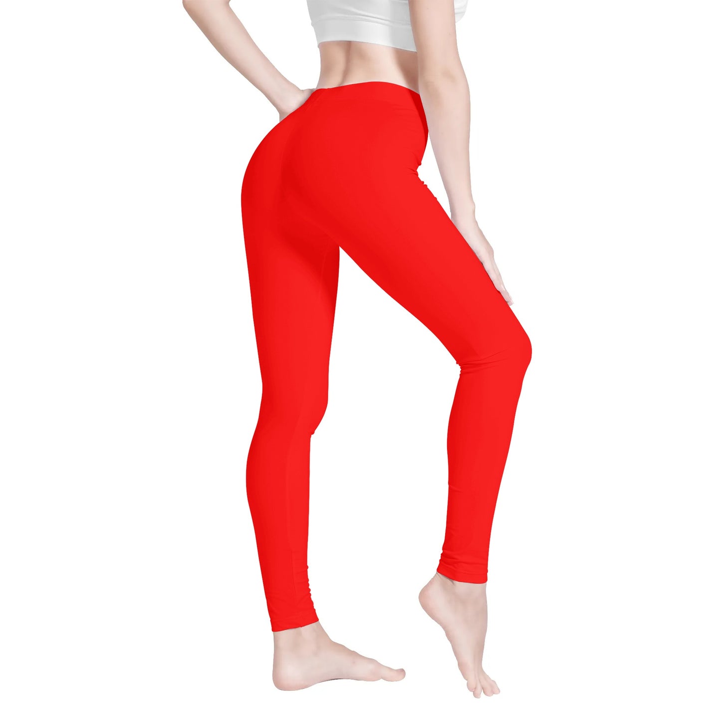 Women Long Soft Fitness Leggings (Red)