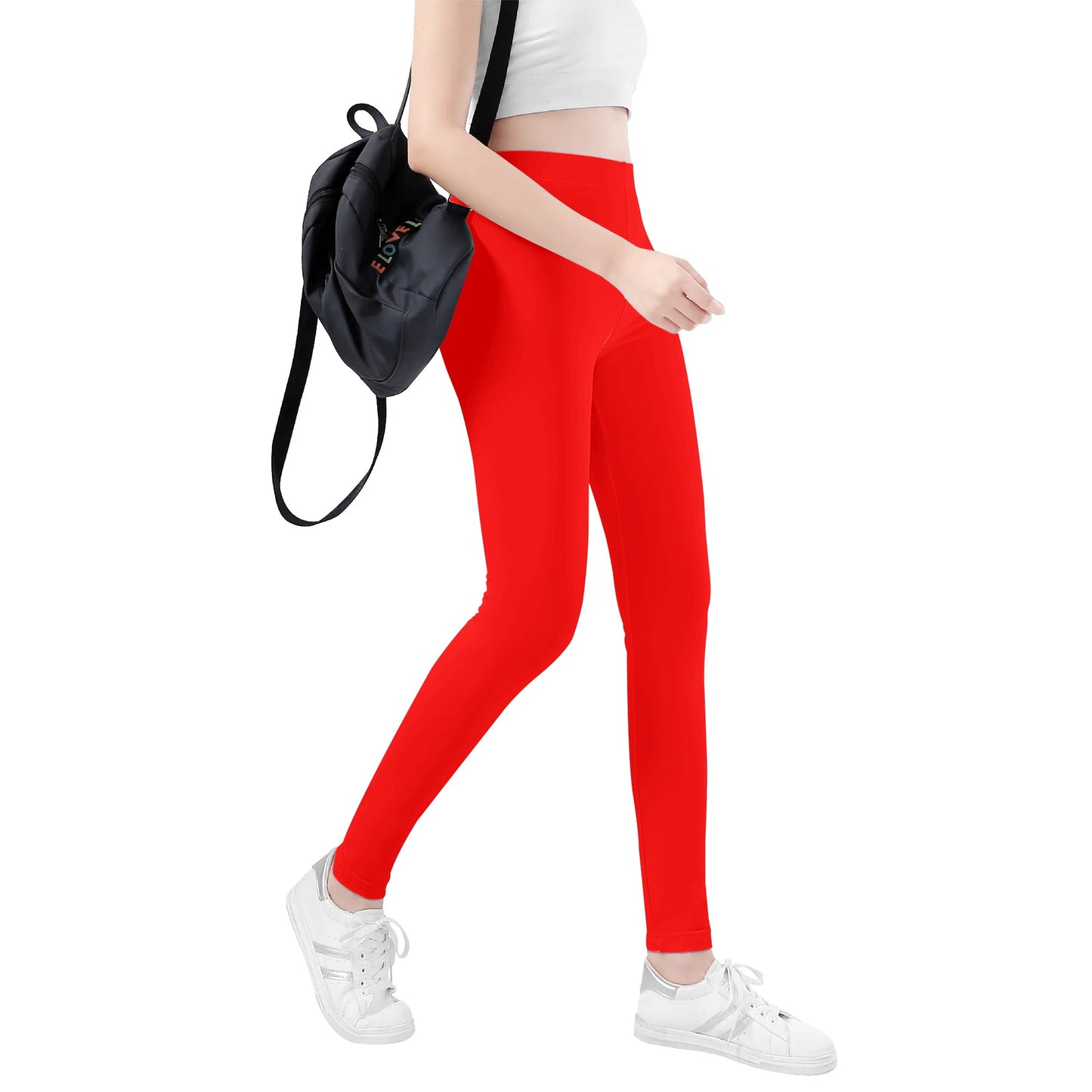 Women Long Soft Fitness Leggings (Red)