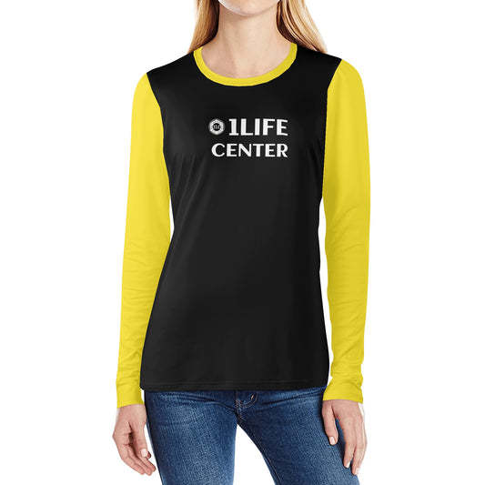 Women Long Sleeve Tshirt (Black and Yellow)