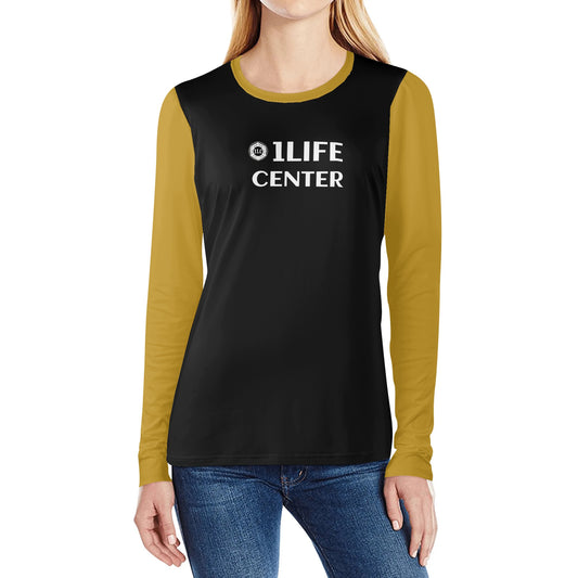 Women Long Sleeve Tshirt (Black and Gold)