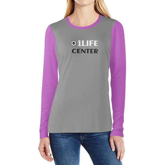 Women Long Sleeve Tshirt (Grey and Pink)