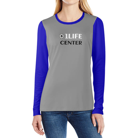 Women Long Sleeve Tshirt (Grey and Blue)