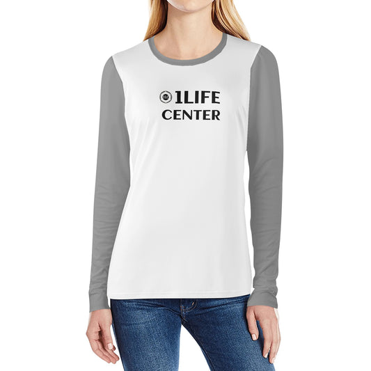 Women Long Sleeve Tshirt (White and Grey)