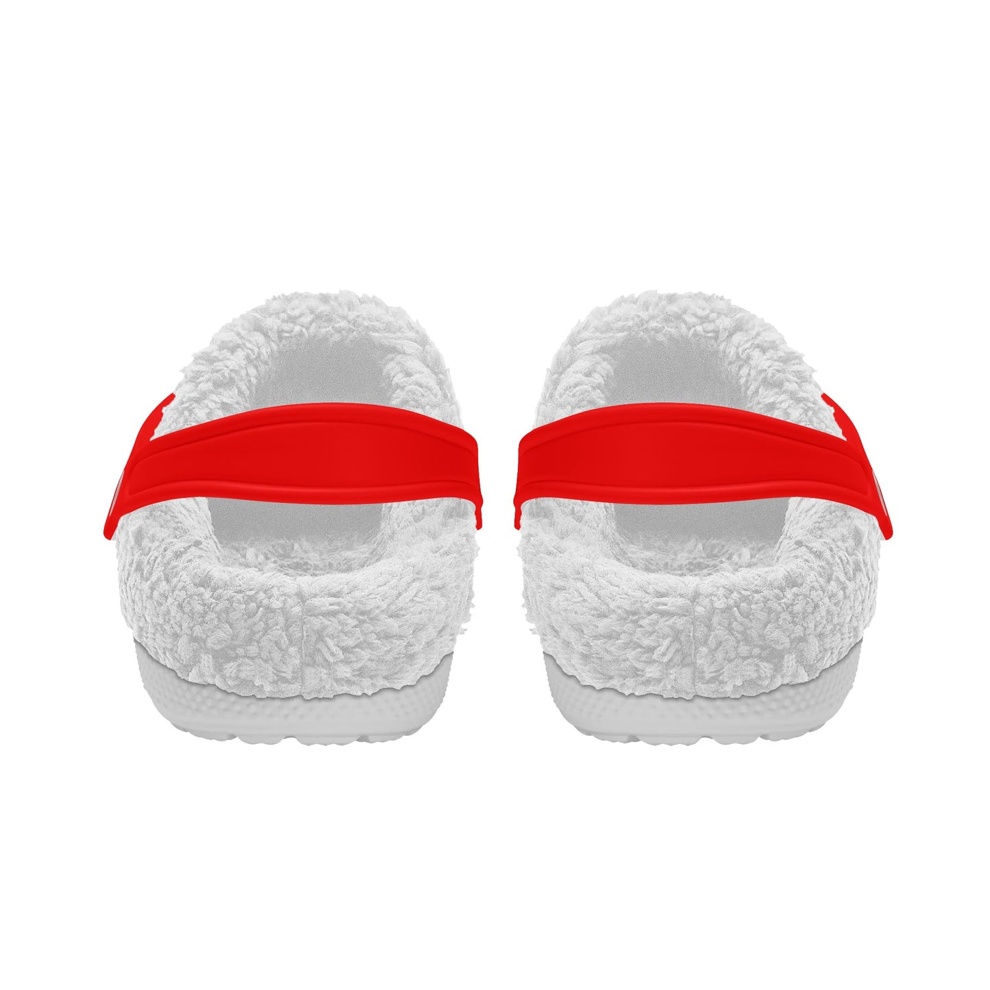 Adults White Fur Interior Clogs (Red)
