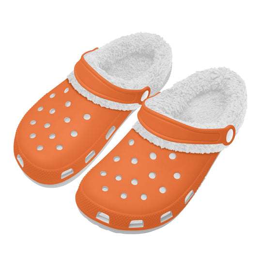 Adults White Fur Interior Clogs (Orange)