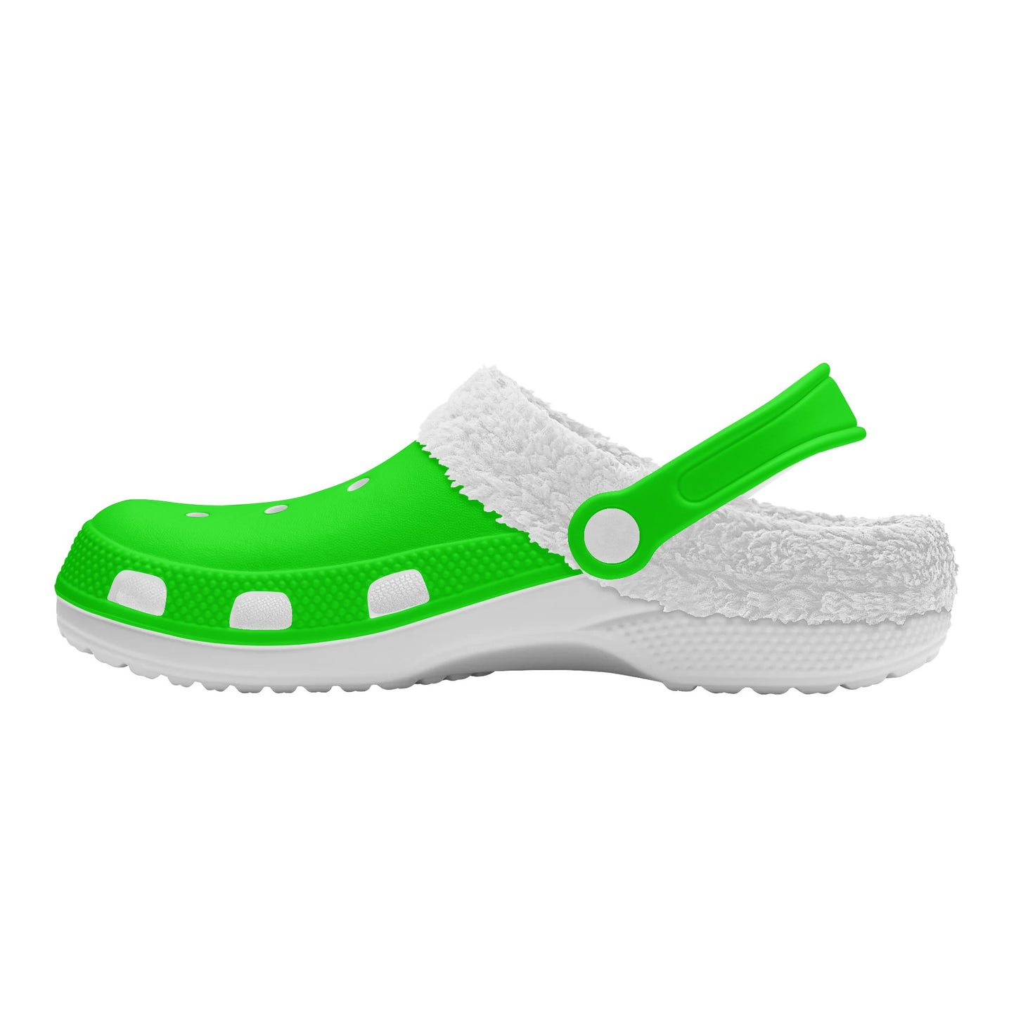 Adults White Fur Interior Clogs (Lime)