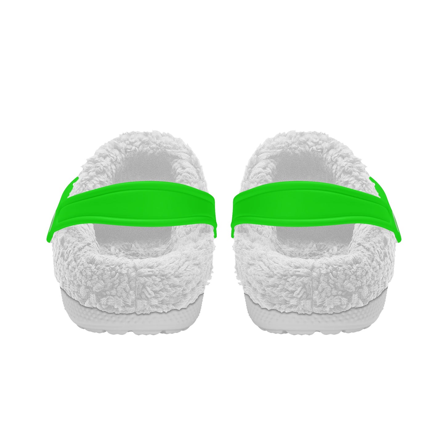 Adults White Fur Interior Clogs (Lime)