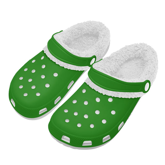 Adults White Fur Interior Clogs (Green)