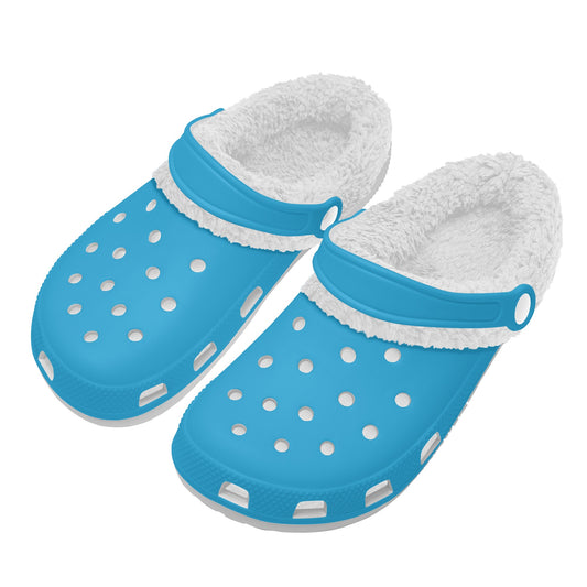 Adults White Fur Interior Clogs (Aqua)