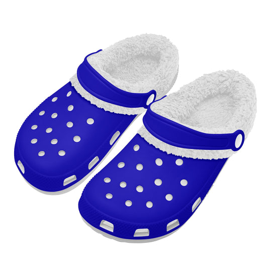 Adults White Fur Interior Clogs (Blue)