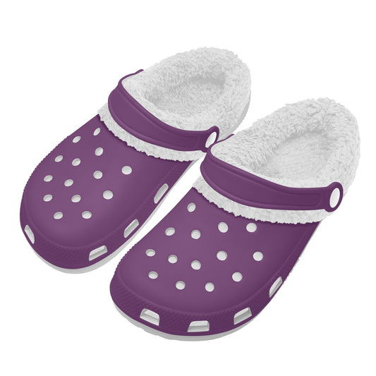 Adults White Fur Interior Clogs (Purple)